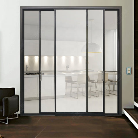 LVDUN aluminum glass kitchen door design/ Slim Frame Aluminum Sliding Door/ Narrow Frame Push-pull Door