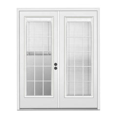 LVDUN Customized Modern Styles Home Exterior Aluminum Double Swing French Casement Doors With Grills