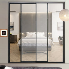 LVDUN aluminum glass kitchen door design/ Slim Frame Aluminum Sliding Door/ Narrow Frame Push-pull Door