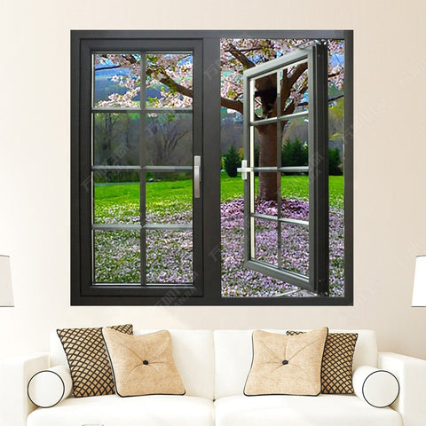 LVDUN new design thermal break aluminum french casement/ swing glass window