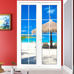 LVDUN Plastic clear glass casement door UPVC profile design single glazing door