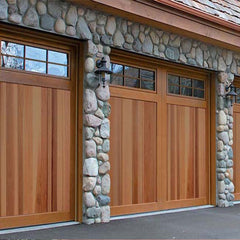 LVDUN Exterior Overhead Sectional Solid Wood Automatic Garage Door
