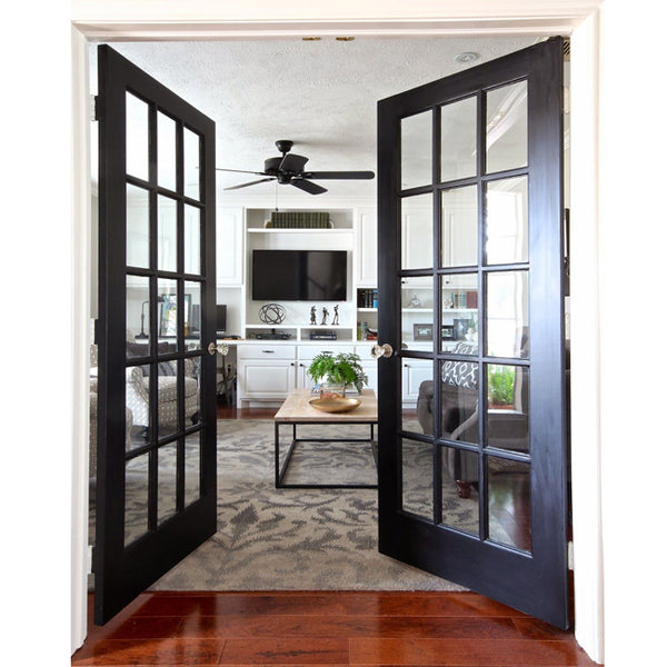 LVDUN Top Window Lite French Door Aluminum CE Certification European Style Double French Door