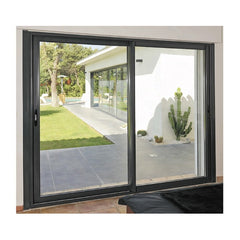 LVDUN Bypass Sliding Doors Black Double Glazed Low E Glass Soundproof Exterior Patio Sliding Folding Glass Door Removable Sliding Door