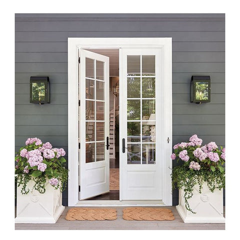 Top Window Sliding French Entrance Door Aluminum French Style Door