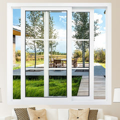LVDUN Pvc Frame Grill Windows Design Double Glaze UPVC Vertical Sliding Window