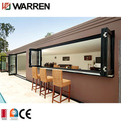 Manufacturer aluminum frameless bi-fold folding glass door window