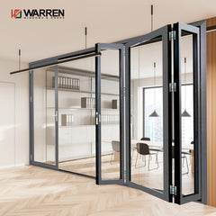 Warren entrance front alloy sliding aluminium doors modern aluminum folding door tempered glass aluminium bifold doors for home