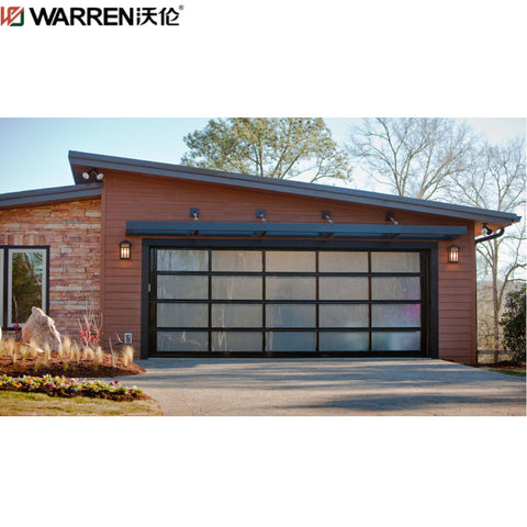 Warren 20x7 Fold Up Glass Garage Doors Black Garage Door With Side Windows Black Single Car Garage Door