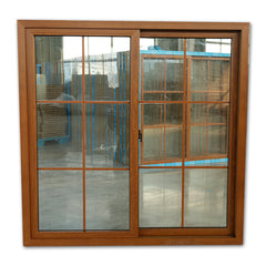 LVDUN Home Used PVC Double Glazed Sliding Windows Wood Color