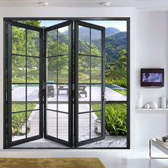 LVDUN soundproof aluminum glass folding/ bifold door price