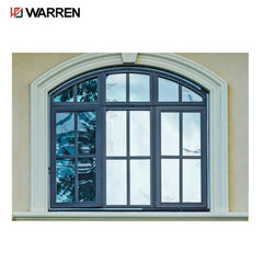 Warren Arch Window Grill Design Black Color Aluminum Glass Windows