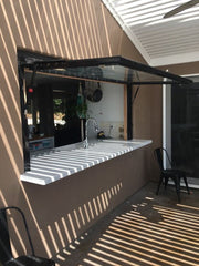 LVDUN Black Aluminium Frame Double Glazed Kitchen Bar Awning Gas Strut Flip-up Open Out Window