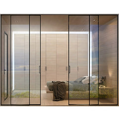 LVDUN House Metal Front Door Gates Aluminum Double Glazed Slimframe Sliding Door