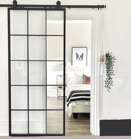 LVDUN Hot sale Steel sliding barn door with hardware Interior iron sliding Door