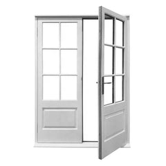 Warren white series 105*45 french door with aluminium frame and outward open