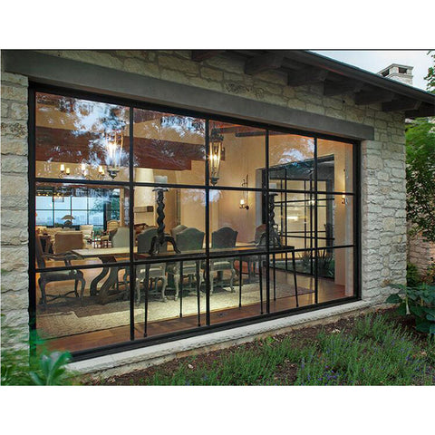 LVDUN New Design Double Height Panoramic Glass Internal Steel Patio Doors