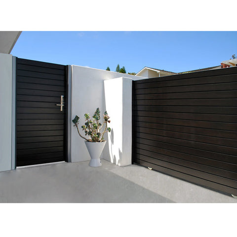 LVDUN Powder Coated Entrance Aluminum Walkway Gate Aluminum Slat Fencing Gate