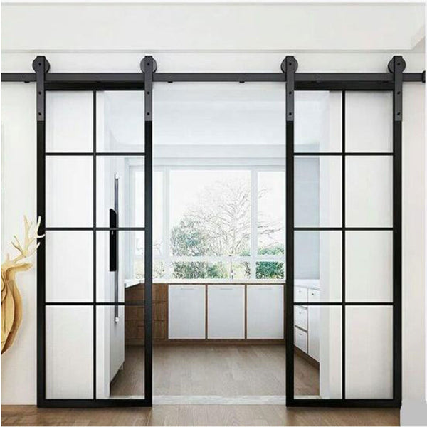 LVDUN wholesale soundproof interior wrought iron sliding barn doors for house