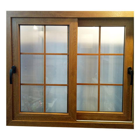LVDUN Brown wooden color frame pvc sliding windows with glass