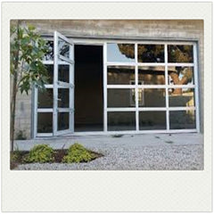 LVDUN Aluminum alloy material frosted glass new black sectional panel garage door