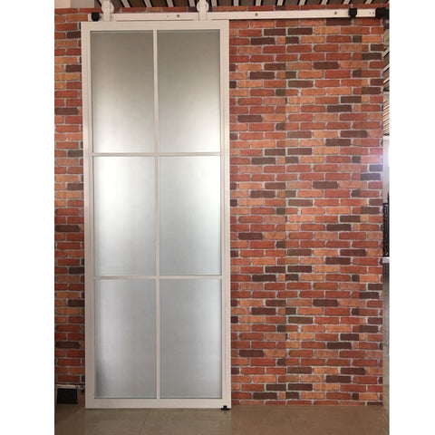 LVDUN Popular product Wrought iron sliding door Kitchen Bathroom Steel sliding barn door with hardware