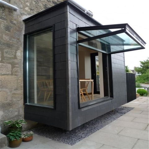 LVDUN Half Open Coffee Bar Shop French Cheap Aluminum Bi-Folding Vertical Sliding Folding Window Aluminium Bi-Fold Up Down Windows