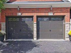 LVDUN Residential black sectional tempered glass aluminum garage door