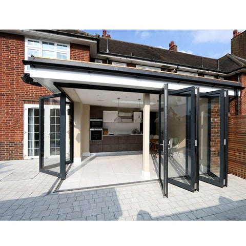 LVDUN 10 Years Quality Warranty Exterior Double Glazed Aluminium Corner Folding Door