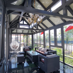 LVDUN moroccan insulare veranda aluminum four season sunroom awnings/ glass green house/ sunrooms glass houses