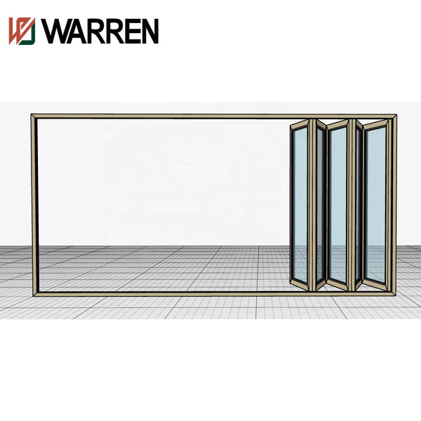 Warren 102*35 folding door with best Hardware and double glass factory hot sale