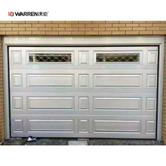 Warren 9x7 Black Garage Door Automatic Aluminum Accordion Garage Door Watertight Door