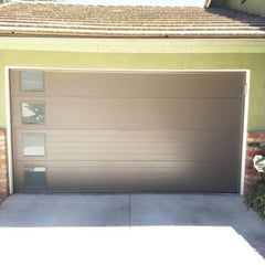 Residential black sectional tempered glass aluminum garage door