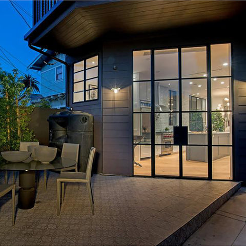 LVDUN House Entry Swing Steel Door Modern Wrought Iron Door Window Grill Design