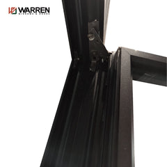 Warren Chinese Factory made black aluminum double glass casement tempered glass windows for sale