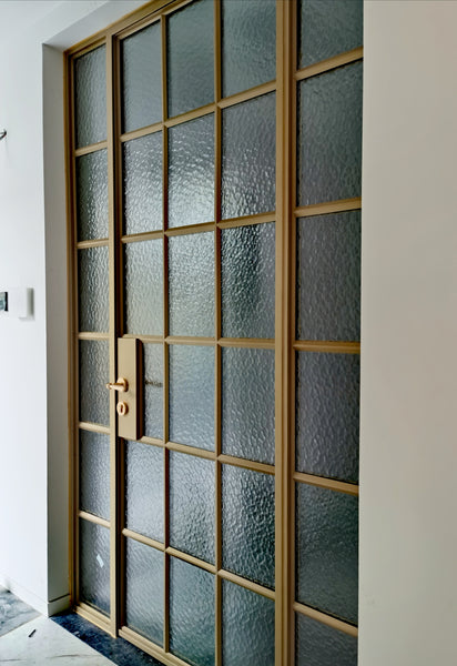 Galvanized Steel grid fineline frame window escape door for villa and garden interior exterior