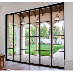 LVDUN Black french steel framed glass windows and doors grill design