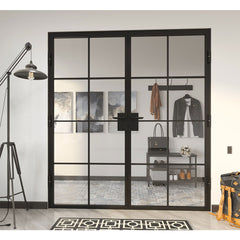 LVDUN Single Casement Black Steel And Glass Door