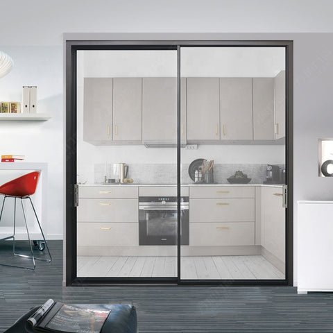 LVDUN aluminum glass kitchen door design/ Slim Frame Aluminum Sliding Door/ Narrow Frame Push-pull Door