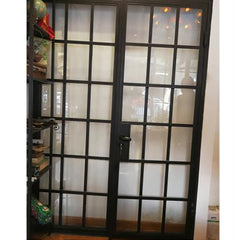 LVDUN Exterior Small Black Metal Door With Glass