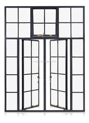 LVDUN Old French, simple, modern style,commercial double single double, floor type steel windows and steel doors.