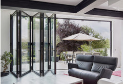LVDUN bifolding patio glass door aluminum 3 panel sliding door bi-fold 8ft doors