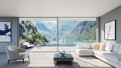 LVDUN High quality minimalism narrow border huge aluminum sliding glass window