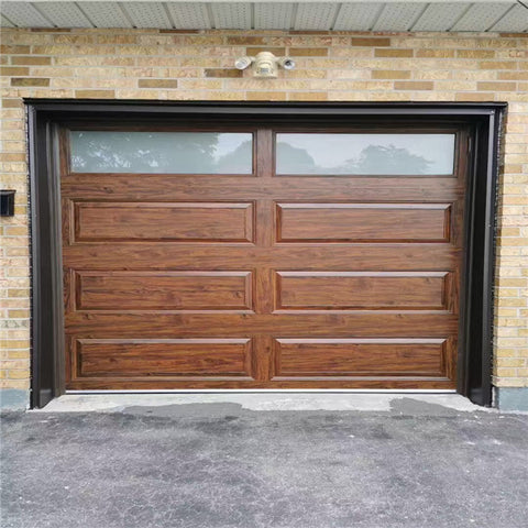 LVDUN Residential automatic black aluminum benefit glass sectional garage door