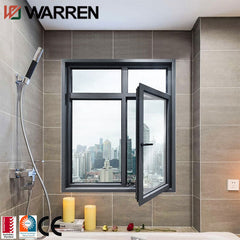 Aluminium framed swing tempered glass casement window