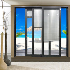 LVDUN low e 3 glass panel exterior sliding glass door
