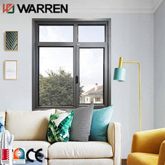 Aluminium framed swing tempered glass casement window