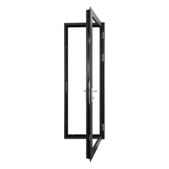 LVDUN  aluminium entry door with low threshold with German hardware  and frosted glass single doors