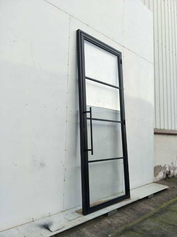 Popular in Australia iron glass windows and doors Kitchen balcony steel frame glass french door