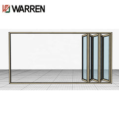 Warren folding door double glass folding patio factory sale